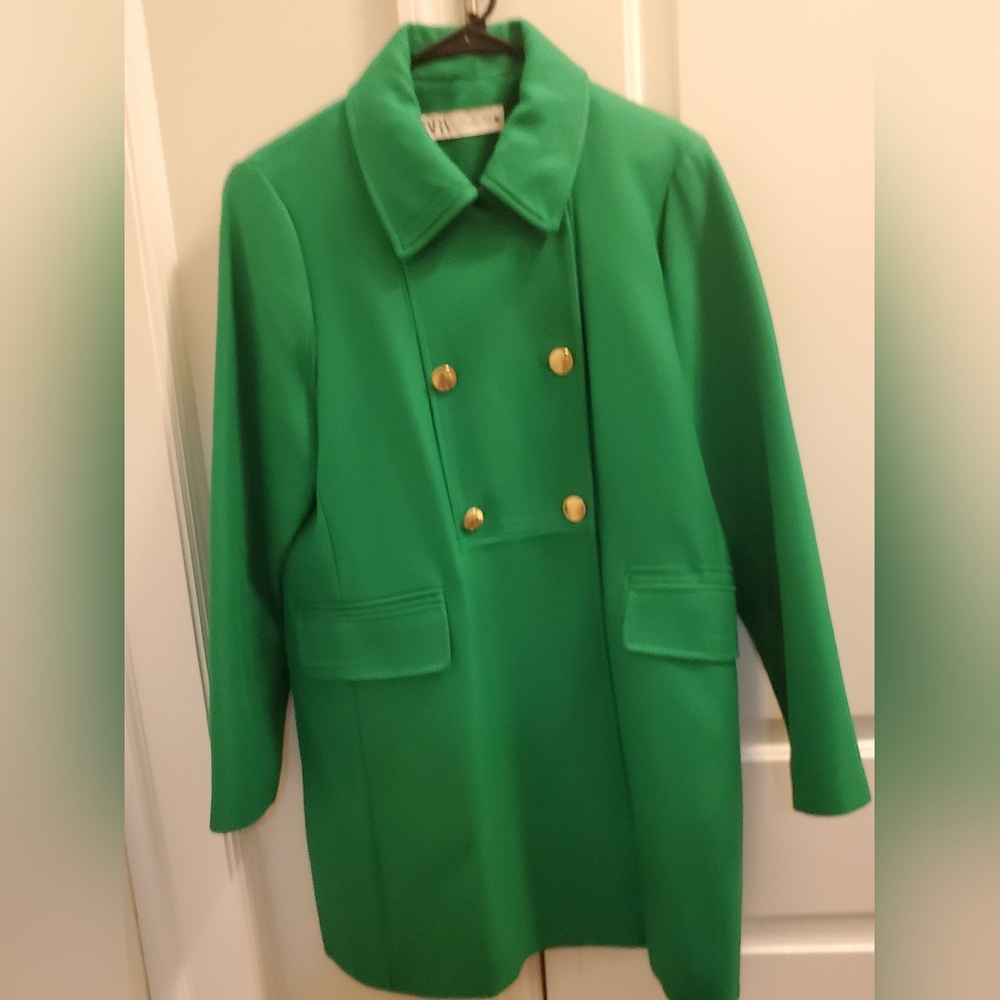 Green zara coat - Picture 2 of 7